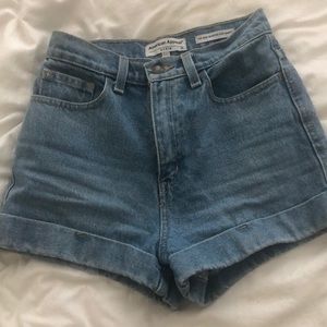 American apparel high waisted jean shorts
